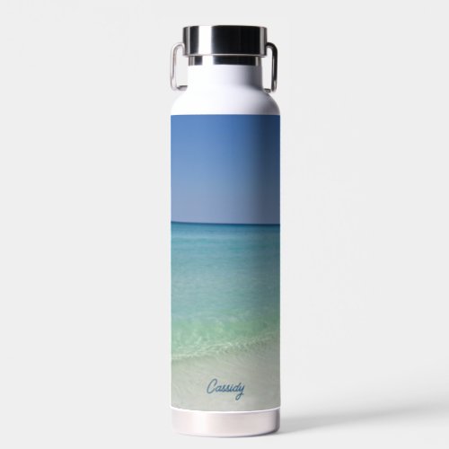 Beautiful Beach Photography Personalized Seaside Water Bottle