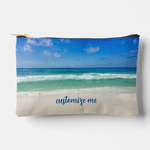 Beautiful Beach Photography Personalized Vacation Accessory Pouch