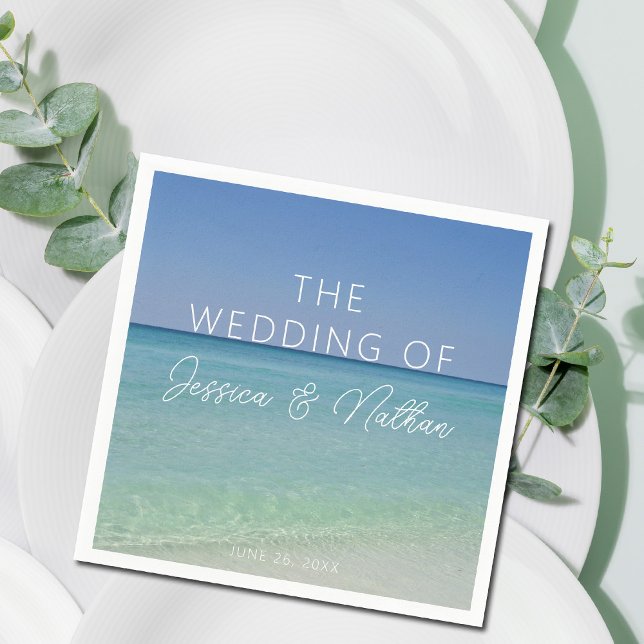  Beautiful Beach Photography Personalized Wedding Napkins (Creator Uploaded)