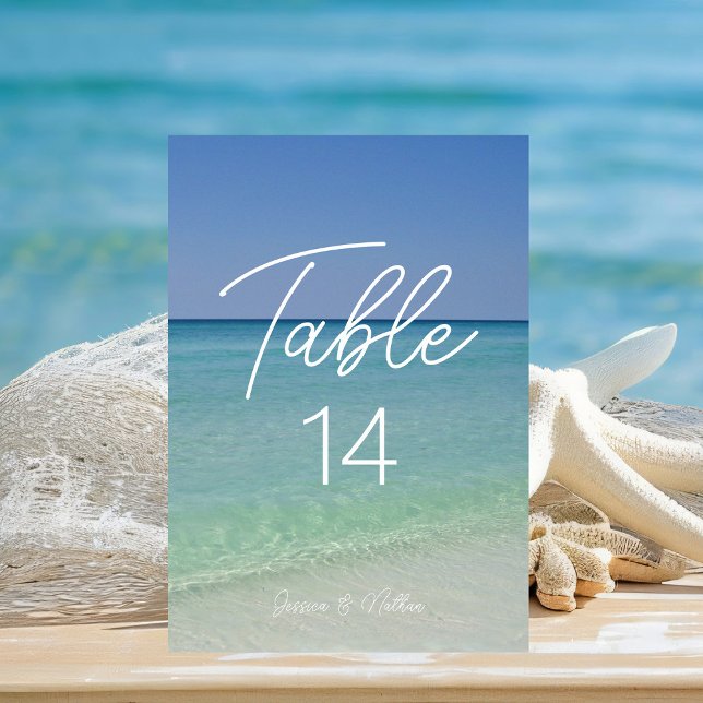  Beautiful Beach Photography Personalized Wedding Table Number (Creator Uploaded)