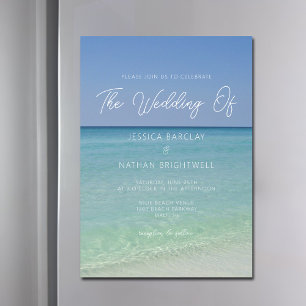 Beautiful Beach Photography Seaside Wedding Magnetic Invitation