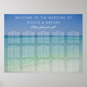 Beautiful Beach Photography Wedding Seating Chart