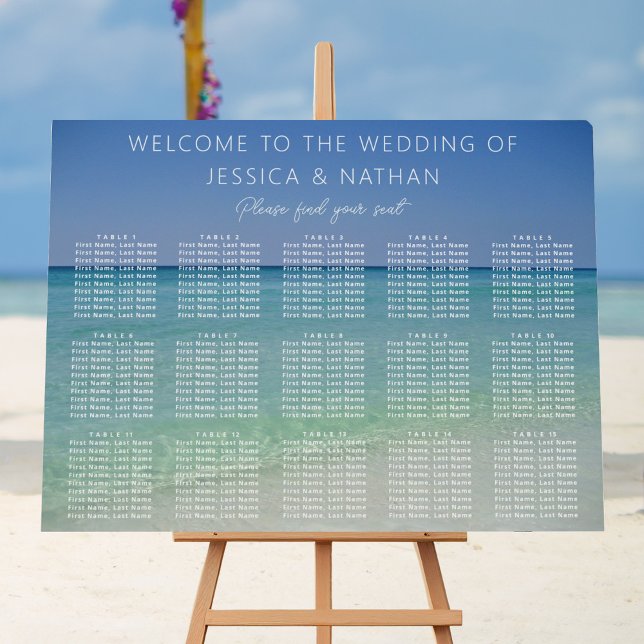  Beautiful Beach Photography Wedding Seating Chart Foam Board (Creator Uploaded)