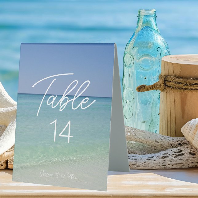  Beautiful Beach Photography Wedding Table Number Tent (Creator Uploaded)