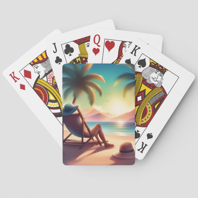 beautiful beach poker cards (Back)