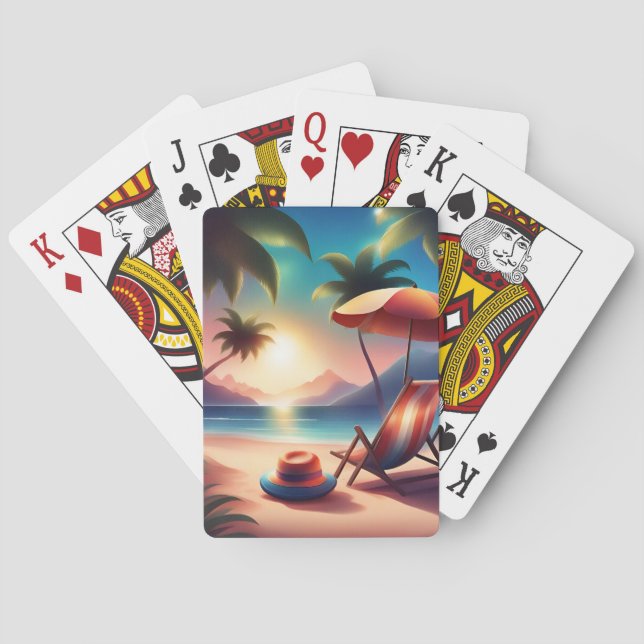 beautiful beach poker cards (Back)
