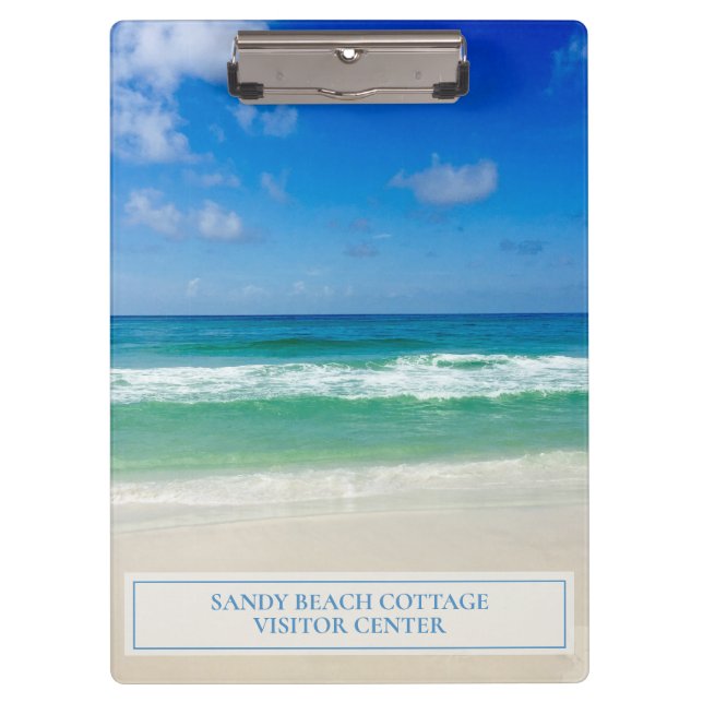 Beautiful Beach Rental Company Personalized Clipboard (Front)