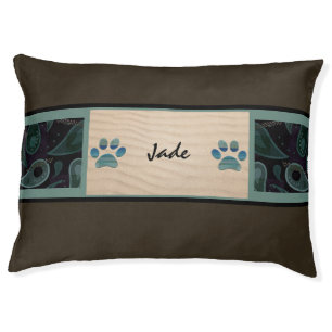 Beautiful Beach Sand Paw Print Dog Bed