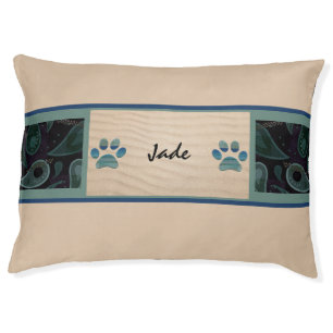 Beautiful Beach Sand Paw Print Dog Bed