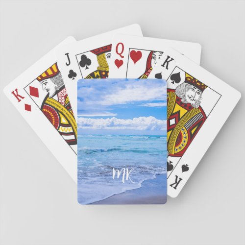 Beautiful Beach Scene Blue Sky Customized Poker Cards