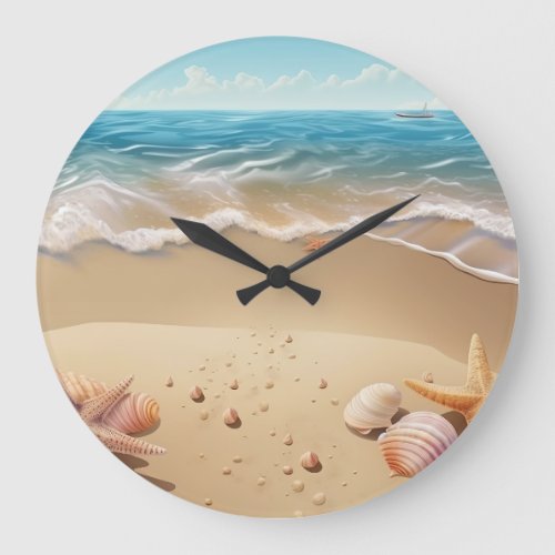 Beautiful Beach Scene Clock