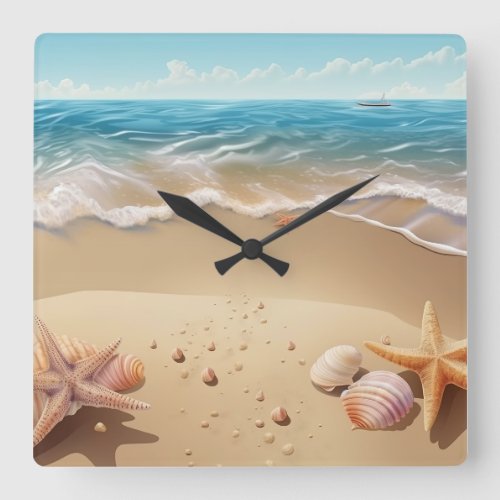 Beautiful Beach Scene Clock