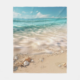 Beautiful Beach Scene Fleece Blanket