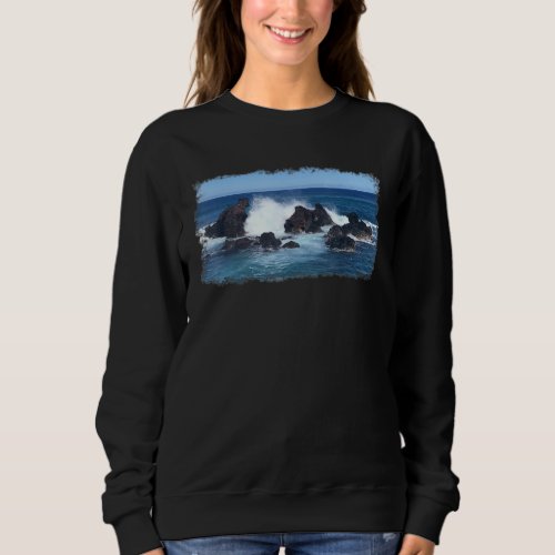 Beautiful Beach Scene Maui Hawaii Ocean Waves High Sweatshirt