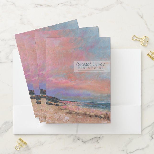 Beautiful Beach Seascape Art Pocket Folder (In Situ)
