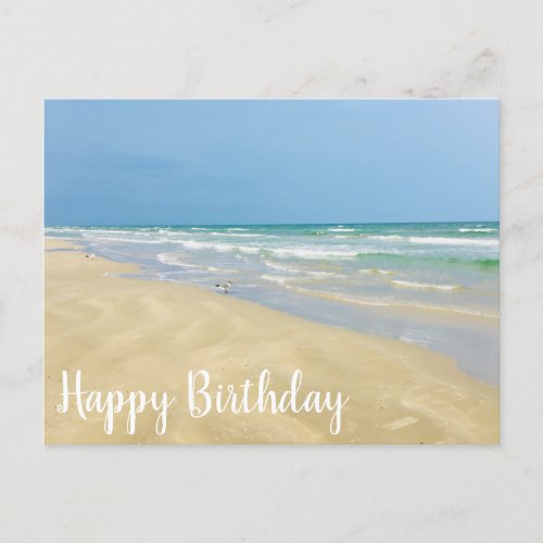 Beautiful Beach Seaside Photography Happy Birthday Postcard