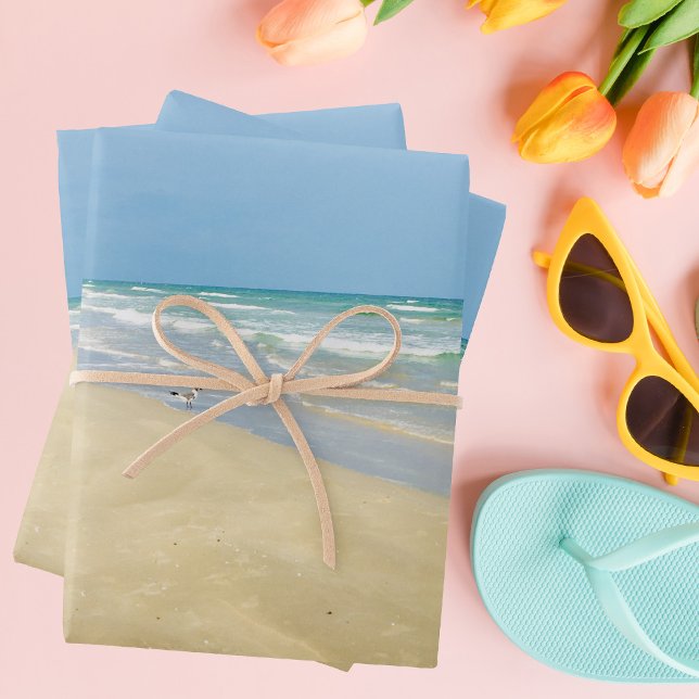 Beautiful Beach Seaside Wrapping Paper Sheets (Creator Uploaded)