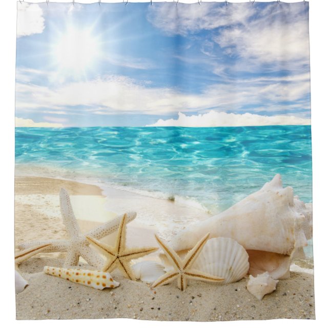 Beautiful Beach Shower Curtain (Front)
