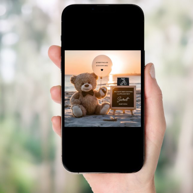 beautiful beach side bear pregnancy announcement  (Front Digital)