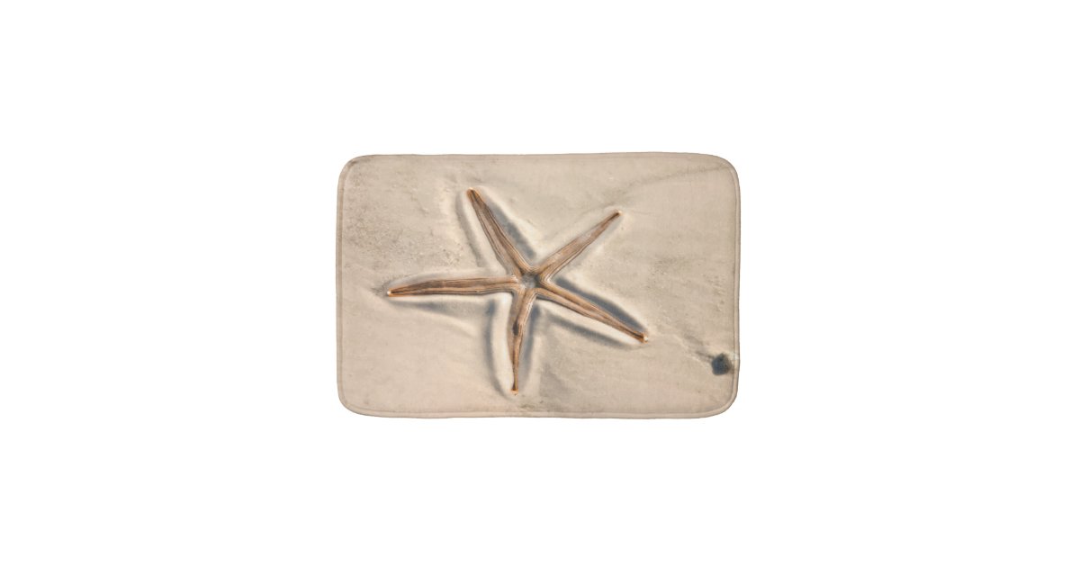 Beautiful Beach Starfish Bath Mat Zazzle