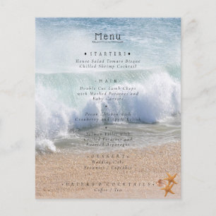 Beautiful Beach Summer Tropical Wedding Menu