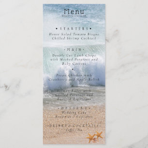 Beautiful Beach Summer Tropical Wedding Menu