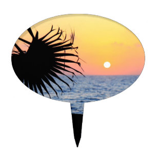 BEAUTIFUL BEACH SUNSET CAKE TOPPER