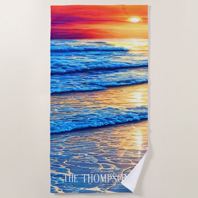 Beautiful Beach Sunset in Florida Towel (Front)