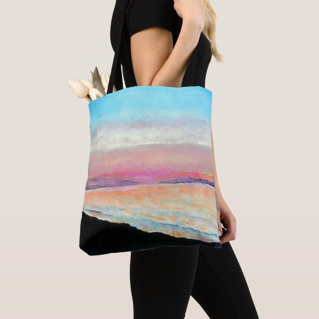 Beautiful Beach Sunset In Pastels | Tote Bag (Close Up)
