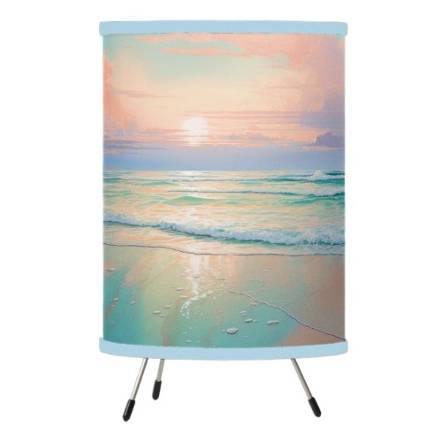 Beautiful beach sunset nature landscape tripod lamp