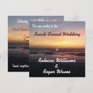 Beautiful Beach Sunset Photo Square Wedding Invitation