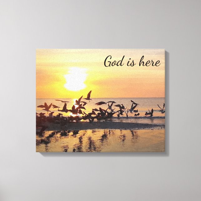 Beautiful Beach Sunset Photography Canvas Print (Front)