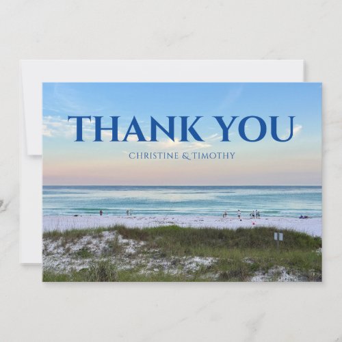 Beautiful Beach Sunset Photography Personalized Thank You Card