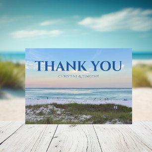 Beautiful Beach Sunset Photography Personalized Thank You Card