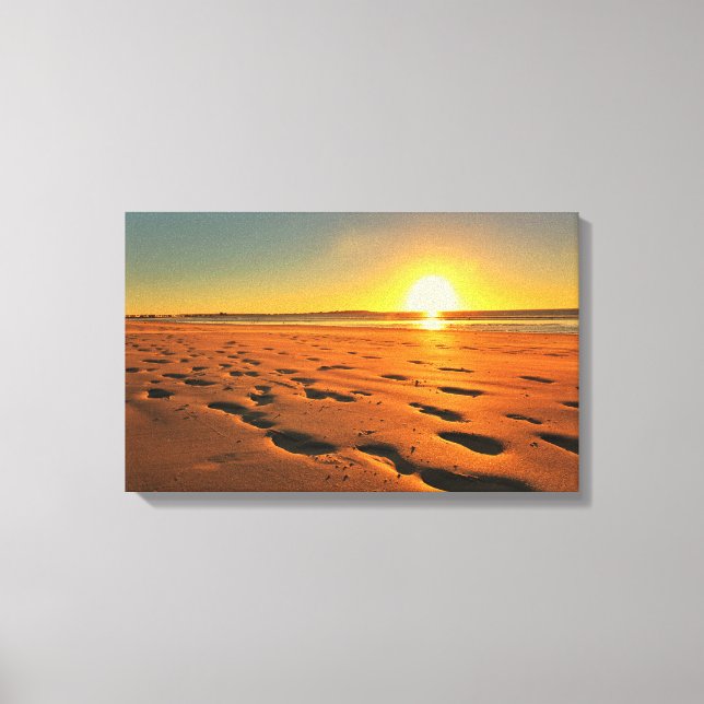 Beautiful Beach Sunset Stretched Canvas Print (Front)
