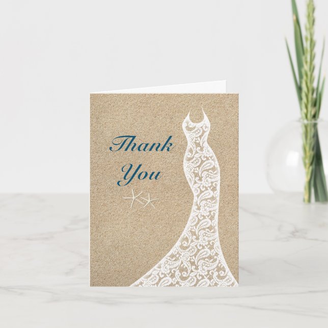 Beautiful Beach Thank You Card (Front)
