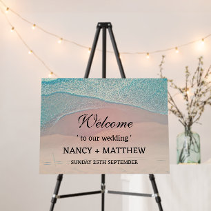 Beautiful Beach Theme Wedding Welcome Sign