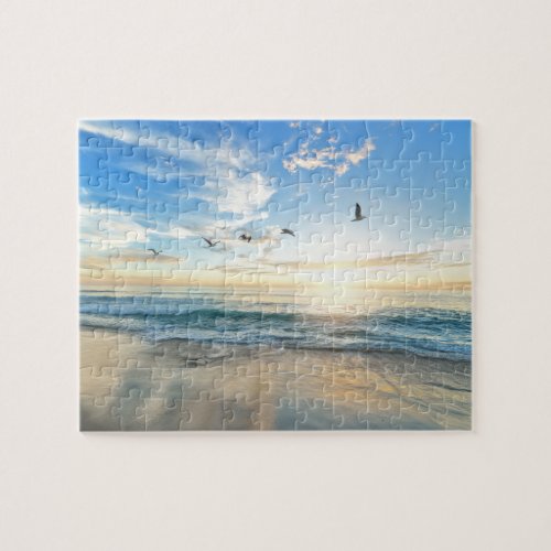 Beautiful Beach Travel Photo Sunrise Jigsaw Puzzle