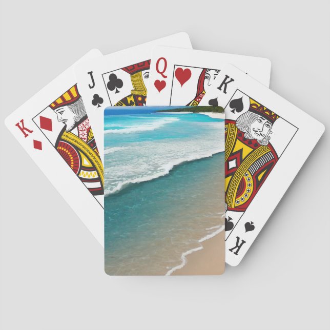 Beautiful beach view poker cards (Back)