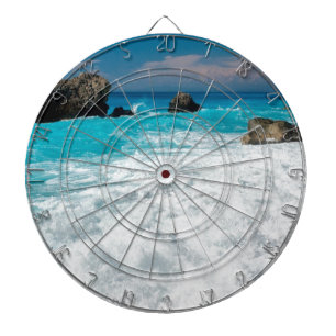 Beautiful Beach Water Surf Aloha Hawaiian Wedding Dartboard