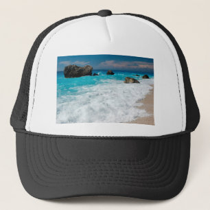 Beautiful Beach Water Surf Aloha Hawaiian Wedding Trucker Hat