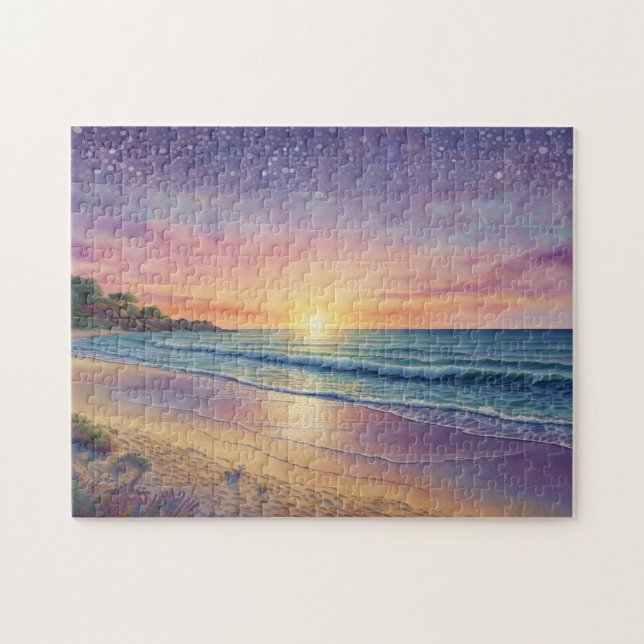 Beautiful Beach Waves and Shore Art Jigsaw Puzzle (Horizontal)