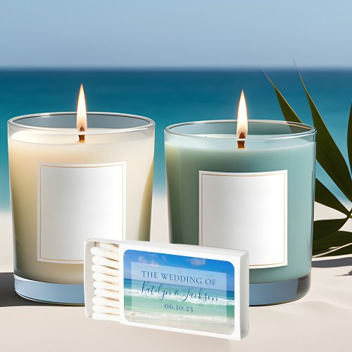 Beautiful Beach Waves Custom Ocean Wedding Matchboxes