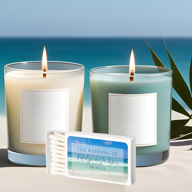 Beautiful Beach Waves Custom Ocean Wedding Matchboxes (Creator Uploaded)