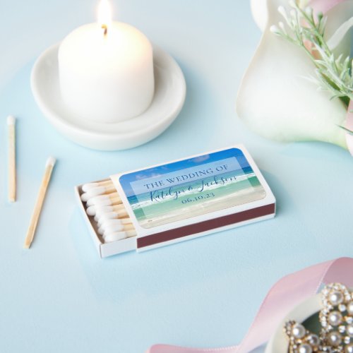 Beautiful Beach Waves Custom Ocean Wedding Matchboxes