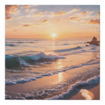 Beautiful Beach Waves Landscape