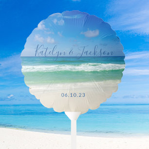 Beautiful Beach Waves Photography Custom Wedding Balloon