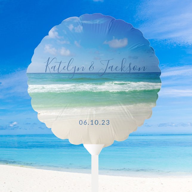 Beautiful Beach Waves Photography Custom Wedding Balloon (Creator Uploaded)