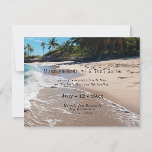 Beautiful Beach Wedding Invitation