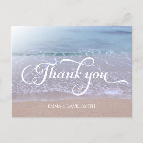 Beautiful Beach Wedding Thank You Postcard